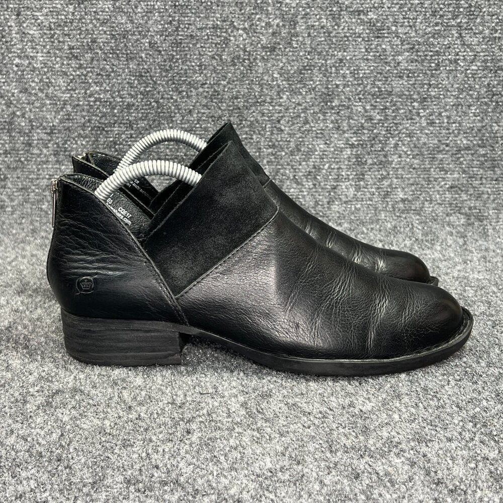 Born Karava Slip On Booties Women's Size 7.5 Black Leather Low Cut Ankle Boots